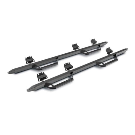 N-Fab With Drop Down Steps Angular Design Straight Black Textured Powder Coated Aluminum PRD1967QC-TX